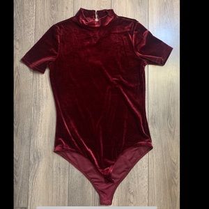 Velour/velvet like bodysuit